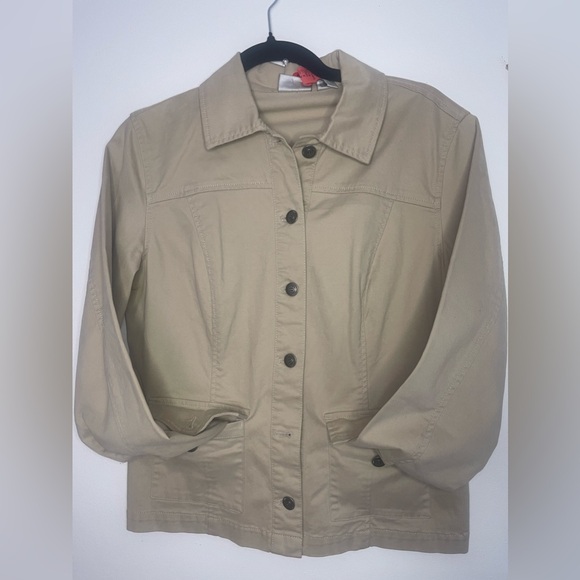 Chico’s tan jean jacket - Picture 2 of 3
